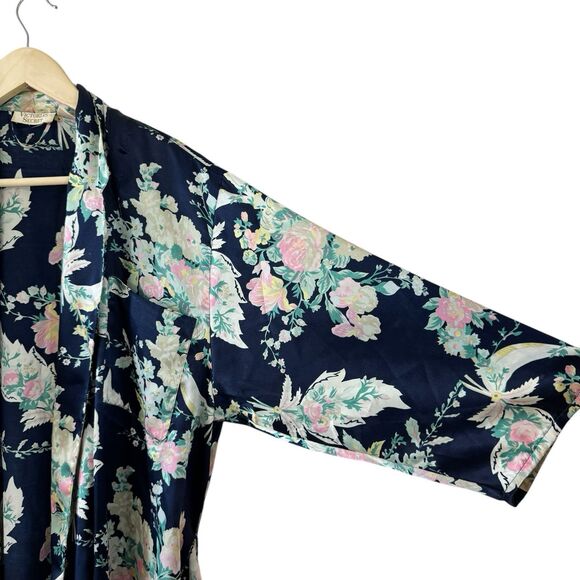 Vintage Victoria's Secret Gold Label Medium Large Satin Robe Tie Waist Womens - Picture 8 of 12